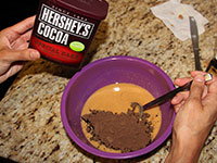 ULC Puppy Chow Recipe Step 2: Add cocoa powder